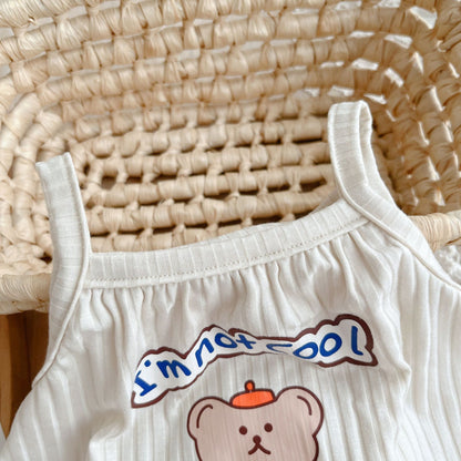 Combinaison mignonne à motif ours pour bébés et tout-petits - 90 % coton, fine et respirante, idéale pour l'été