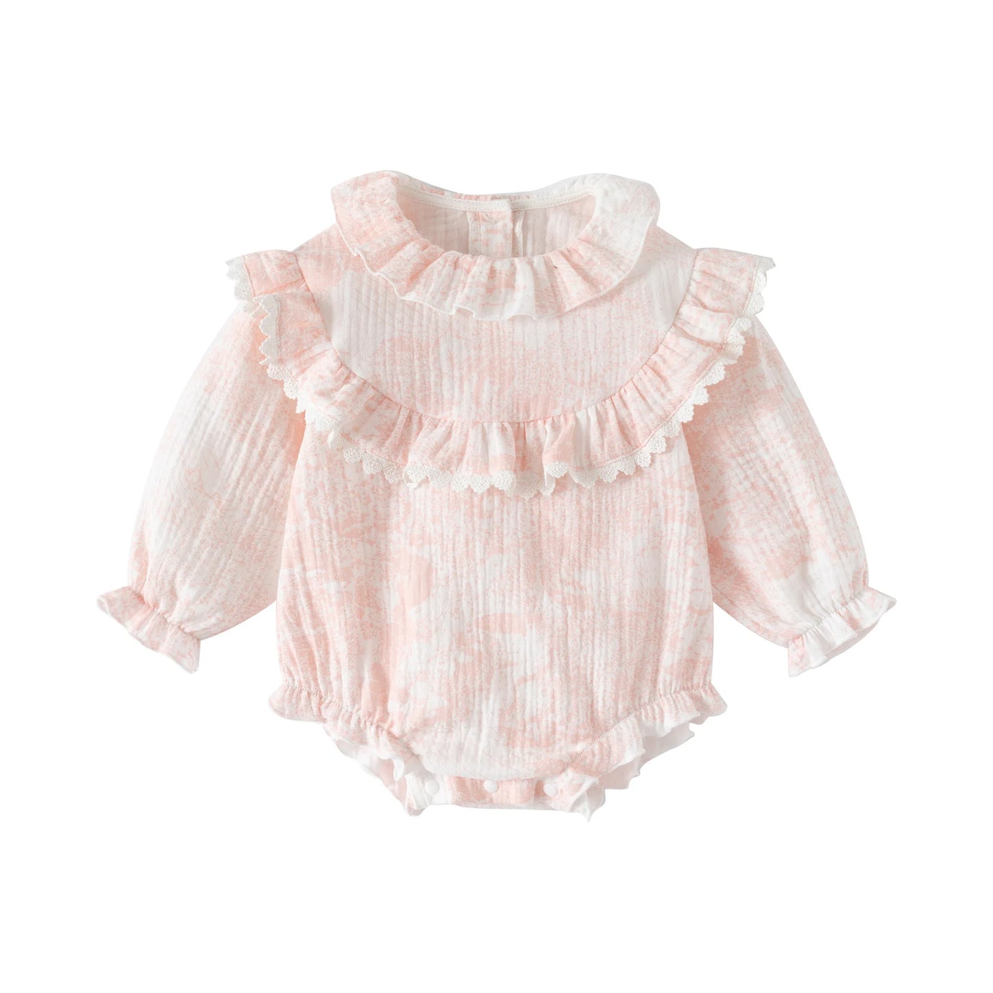 Barboteuse pour bébé fille, barboteuse à volants, col à volants, motif floral, vêtements de princesse pour nouveau-né