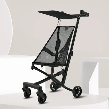 Compact Stroller Foldable Light Stroller Toddler Stroller - Aircraft Stroller - with Double Safety Lock Strap - with Awning