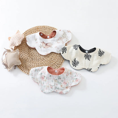 New 6 Layers Cotton Two-sided Usable Baby Feeding Drool Bib Cute Infants Saliva Towel Burp Cloth For Newborn Toddler Kids Bibs