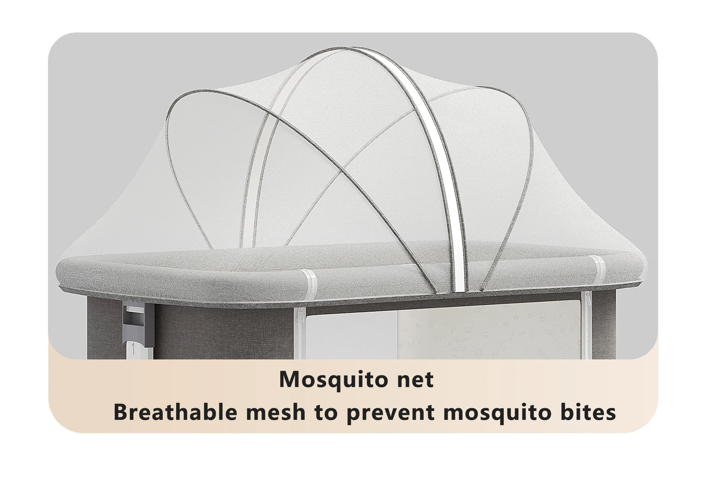 5-in-1 baby crib, adjustable height from 40-53, rocking bed, mosquito net and storage basket, free delivery