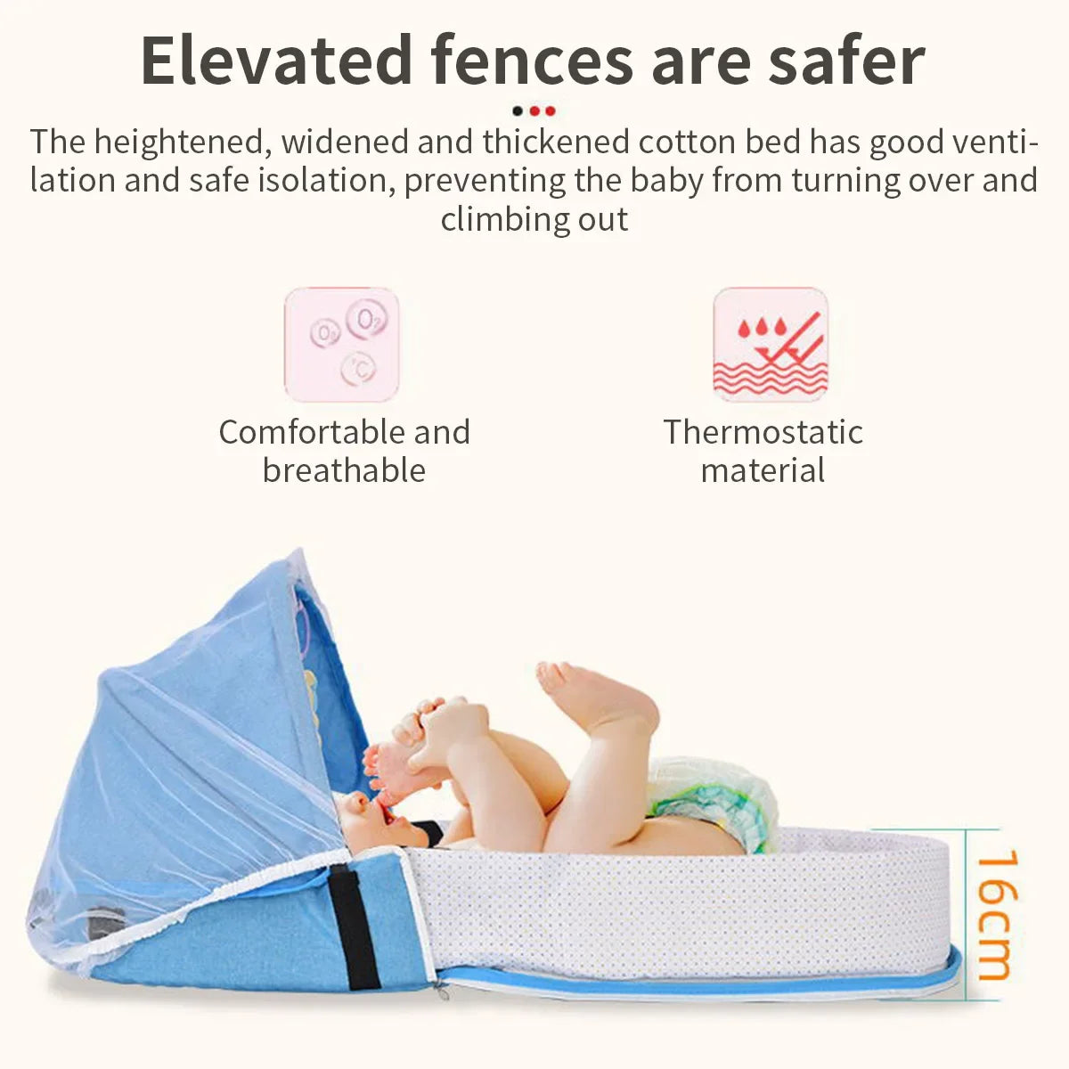 Baby Bed Cribs Newborns Sleeping Nest Travel Beds Foldable Babynest Mosquito Net Bassinet Infant Sleeping Basket For 0-24month