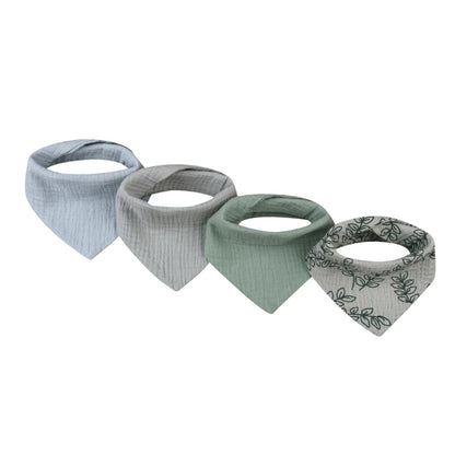 4Pcs/pack Infant Drooling Bib Print Burp Cloths for Baby Cotton Saliva Towel G99C