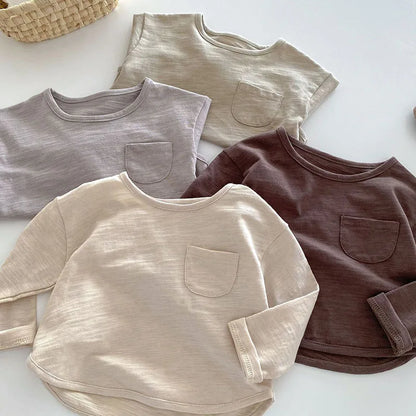 MILANCEL – Chemisier d'automne pour enfants, joli maillot de corps uni pour filles et garçons