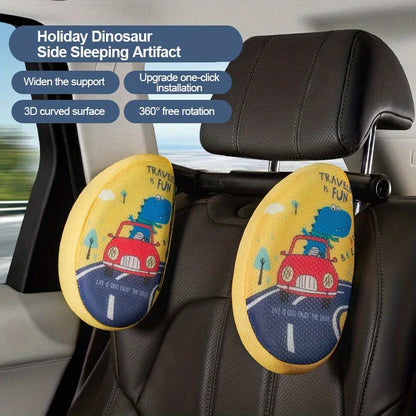 Car Headrest Pillow for Kids, Cartoon Road Pal Headrest, Adjustable Car Seat Head Neck Support, U Shaped Car Sleeping Pillow