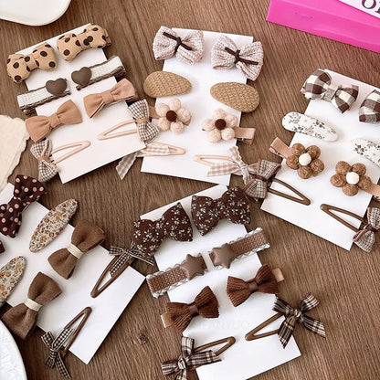 8Pcs/Set Bows Floral Baby Hair Clips Hair Accessories Girls Kids Star Flower Hairpin Headdress Toddler Headwear Birthday Gifts