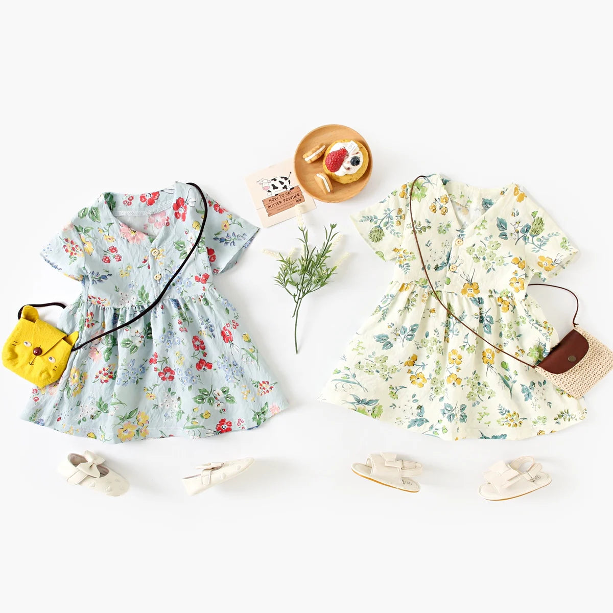Robe d'été à manches courtes en coton pour petites filles, tenue de vacances, Sanlutoz Notely