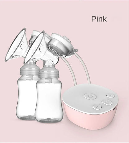 Tire-lait électrique double USB avec biberon de lait pour bébé, coussin chauffant et froid, sans BPA, tire-lait puissant