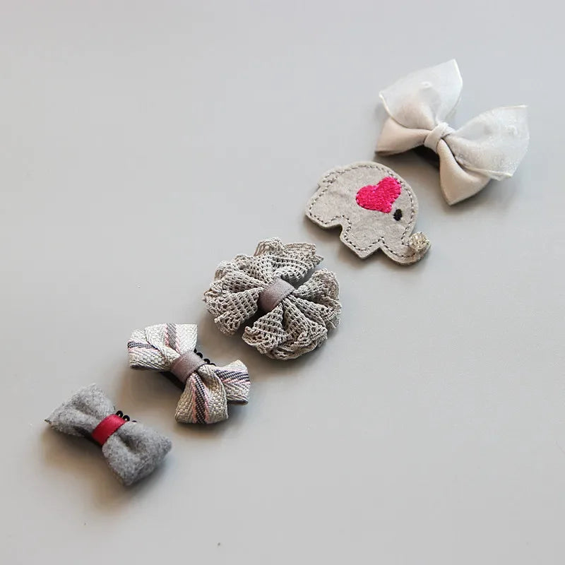 5Pcs/Set Baby Hair Clips Cute Girl Bows Crown Hair Clips Kids Child Baby Hairpins Barrettes Haarspeldjes Baby Hair Accessories