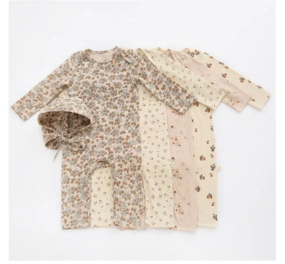 0-24M Nouveau-né Enfant bébé Garçons Filles Vêtements Printemps Imprimé Barboteuse Mignon Doux Coton Combinaison Manches Longues Coton Automne Bébé Tenue