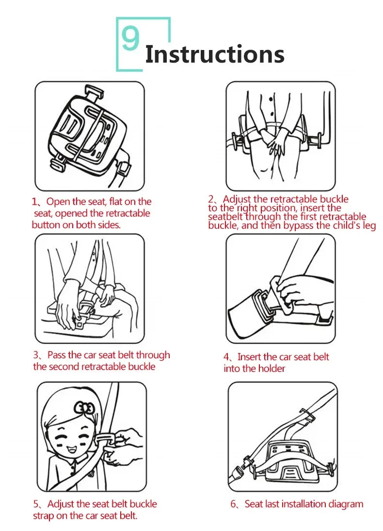Ifold Portable Baby Car Seat Safety Cushion Travel Pocket Foldable Child Car Safety Seats Harness The Grab and Go Booster