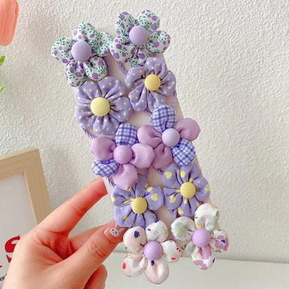10Pcs/Set New Baby Girl Cute Colors Flower Hair Bands Ponytail Holder Chilren Soft Scrunchies Rubber Kid Hair Accessories