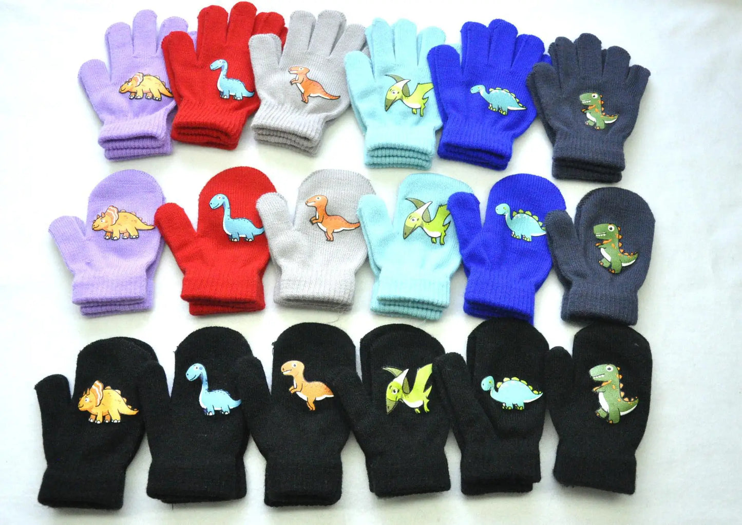 5-11Y Children Cartoon Vehicle Plush Warm Gloves For Boys Girls Student Winter Knitted Mittens Outdoor Cycling Skiing Gloves New