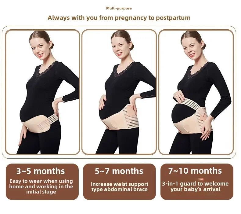 Ceinture de maternité 3 en 1, bande de soutien pour la grossesse avec bande ventrale pour soulager la douleur et la récupération post-partum, ceinture réglable