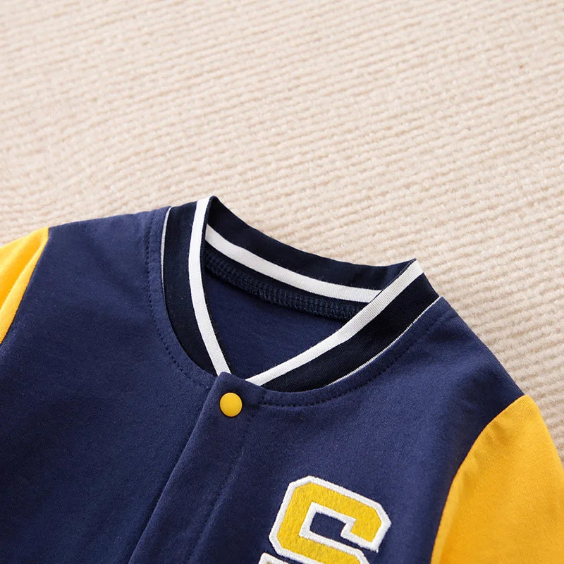 Vêtements pour nouveau-nés, joli costume de baseball en coton, confortable, pour garçons et filles de 0 à 18 ans, printemps et automne, combinaison à manches longues pour bébé