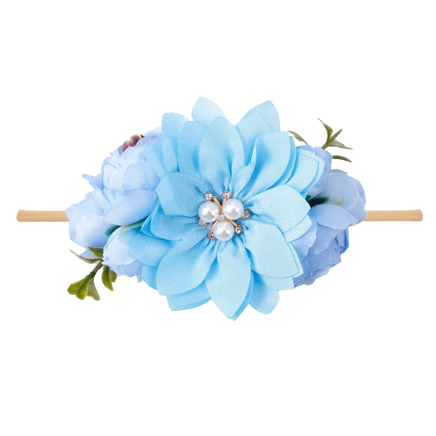 Baby Princess Flower Headband Girl's Floral Head Band Girl Flower Fontanelle Hair Dressing Headbands with big flower for party