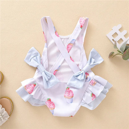 Maillots de bain pour bébé fille, ensemble bikini d'été, protection solaire, mignon, floral, pour tout-petits, maillots de bain une pièce pour la plage