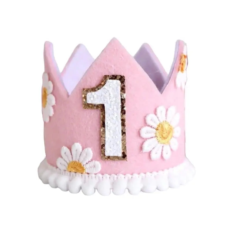 Felt Celebration Party Caps Birthday Hat for One Year Birth Celebration