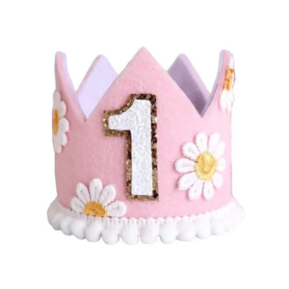 Felt Celebration Party Caps Birthday Hat for One Year Birth Celebration