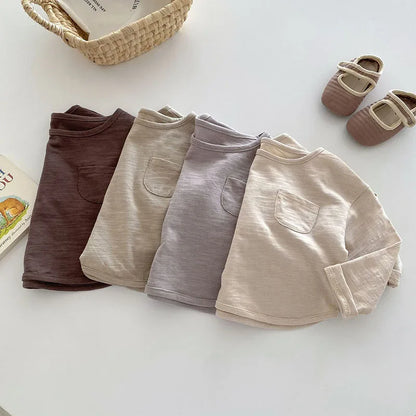 MILANCEL – Chemisier d'automne pour enfants, joli maillot de corps uni pour filles et garçons