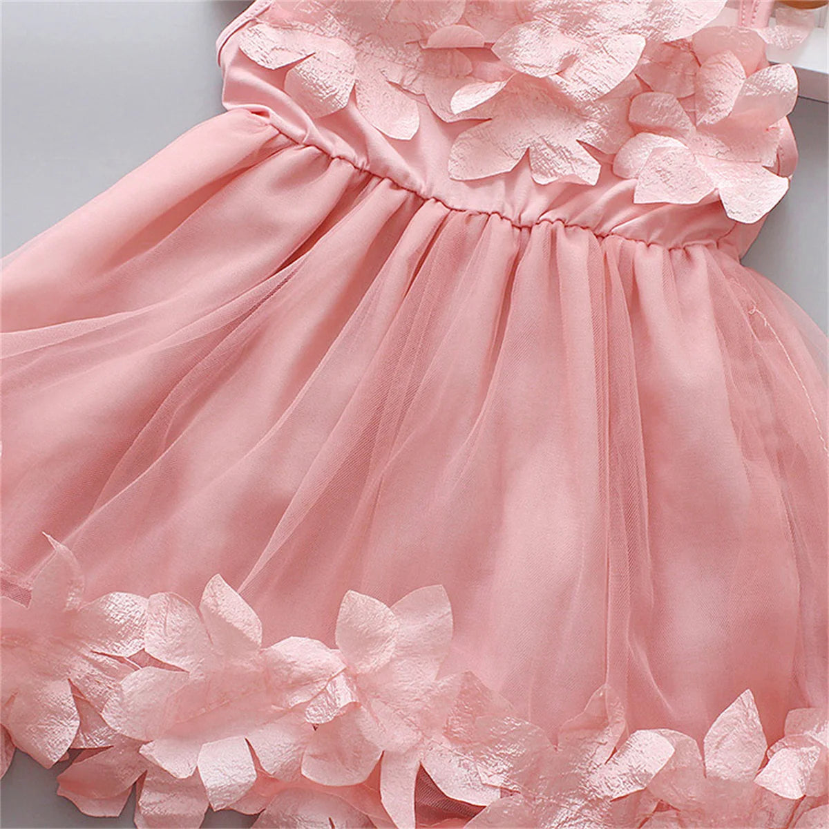 Robe d'été pour fille de 0 à 3 ans, couleur unie, style princesse, en maille, sans manches, longueur genou