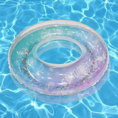 1pc Sequin Starry Sky Swimming Ring Thickened PVC Inflatable Swim Circle For Beach Pool Parties
