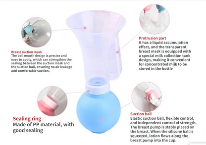 Tire-lait manuel puissant en silicone pour bébé, aspiration des tétons, biberons, tire-lait