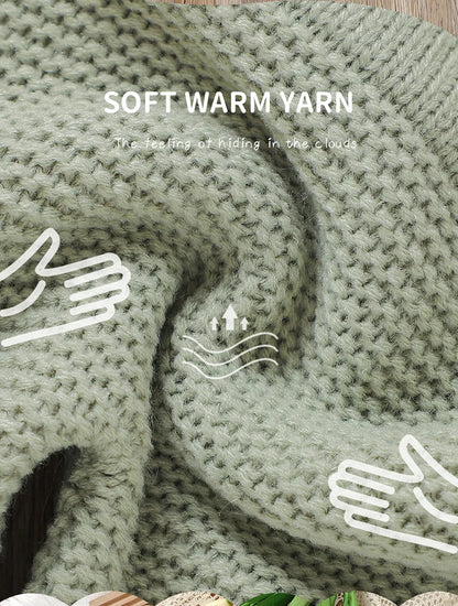 Ensemble de vêtements d'automne pour bébé, pull en tricot à manches longues + barboteuse sans manches pour nouveau-né + combinaison pour les pieds (0-9 mois)