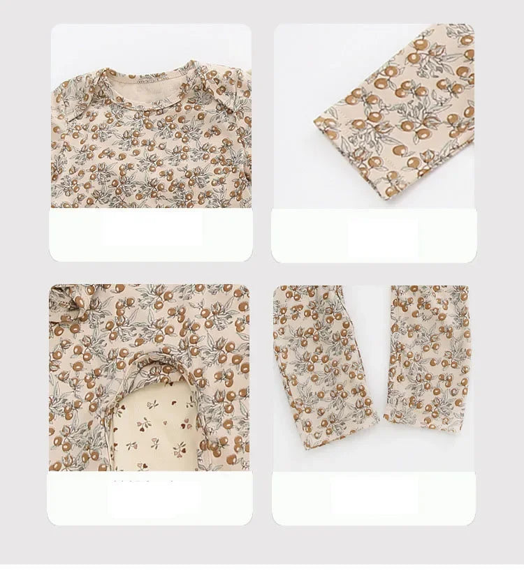 0-24M Nouveau-né Enfant bébé Garçons Filles Vêtements Printemps Imprimé Barboteuse Mignon Doux Coton Combinaison Manches Longues Coton Automne Bébé Tenue