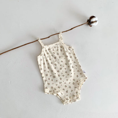 1688 Ins Style Été Bébé Coton Barboteuse Filles Sans Manches Motif Fruits Bonne Élasticité 0-2 Ans Combinaison Vente Chaude