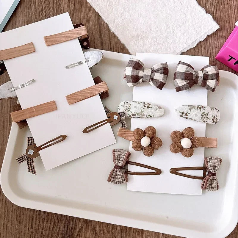 8Pcs/Set Bows Floral Baby Hair Clips Hair Accessories Girls Kids Star Flower Hairpin Headdress Toddler Headwear Birthday Gifts