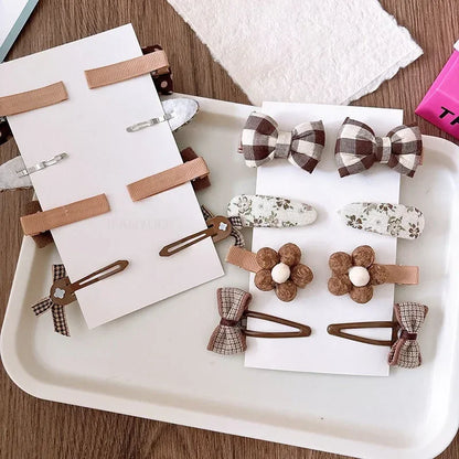 8Pcs/Set Bows Floral Baby Hair Clips Hair Accessories Girls Kids Star Flower Hairpin Headdress Toddler Headwear Birthday Gifts