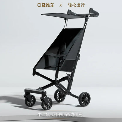 Compact Stroller Foldable Light Stroller Toddler Stroller - Aircraft Stroller - with Double Safety Lock Strap - with Awning