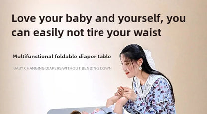 Multi-functional Baby Care Table, Newborn Baby Touch Table, Baby Diaper Changing Portable, Foldable Washable Bath Stand
