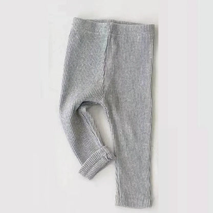 Leggings simples et solides pour bébé, pantalons skinny à rayures pour filles, pantalons slim en coton élastique pour nouveau-né, pantalons extensibles pour garçons