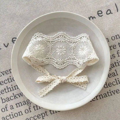 White Lace Headband Baby Headwear Soft Newborn Hair Band Flower Sweet Hairband Outdoor Party