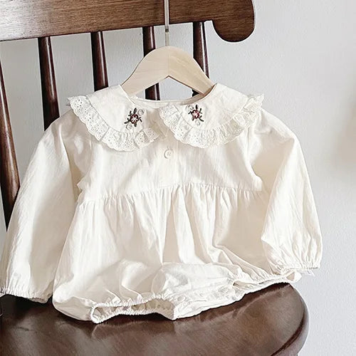 Barboteuse à manches longues pour bébé fille, nouvelle collection automne 2024, en coton imprimé, combinaison pour bébé fille de 0 à 24 mois