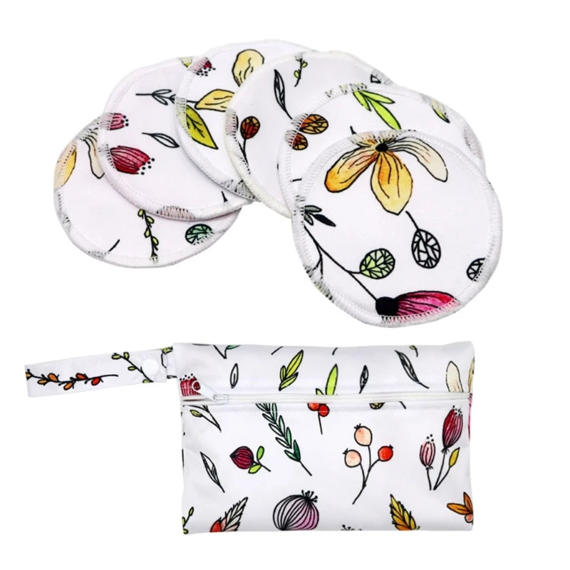 1 ensemble de coussinets d'allaitement en bambou avec organiseur de couches portable, sac de nounou, coussinets d'allaitement confortables et anti-fuites pour nouvelle maman