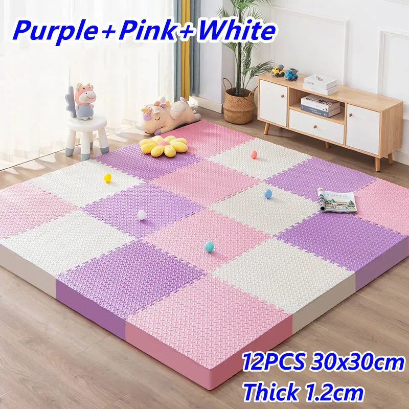 Baby Play Mat 12PCS Thick 1.2cm Activities for Play Mats Tatame Baby Mat Playroom Mat Floor Noise Mat Puzzle Mat Crawling Mat