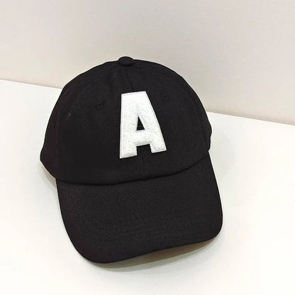 A-Letter Kids Baseball Caps Solid Color Children 2-5Year Boys Girls Baby Duck Tongue Cap Cotton Outdoor Sports Sunscreen Visors