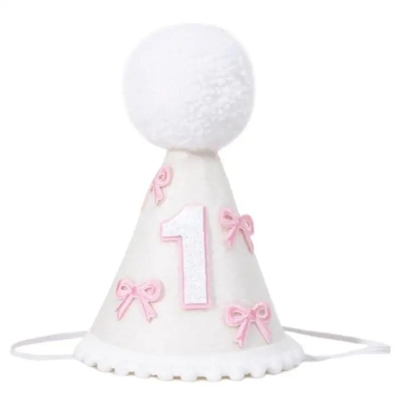 Felt Celebration Party Caps Birthday Hat for One Year Birth Celebration