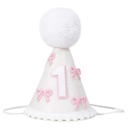 Felt Celebration Party Caps Birthday Hat for One Year Birth Celebration