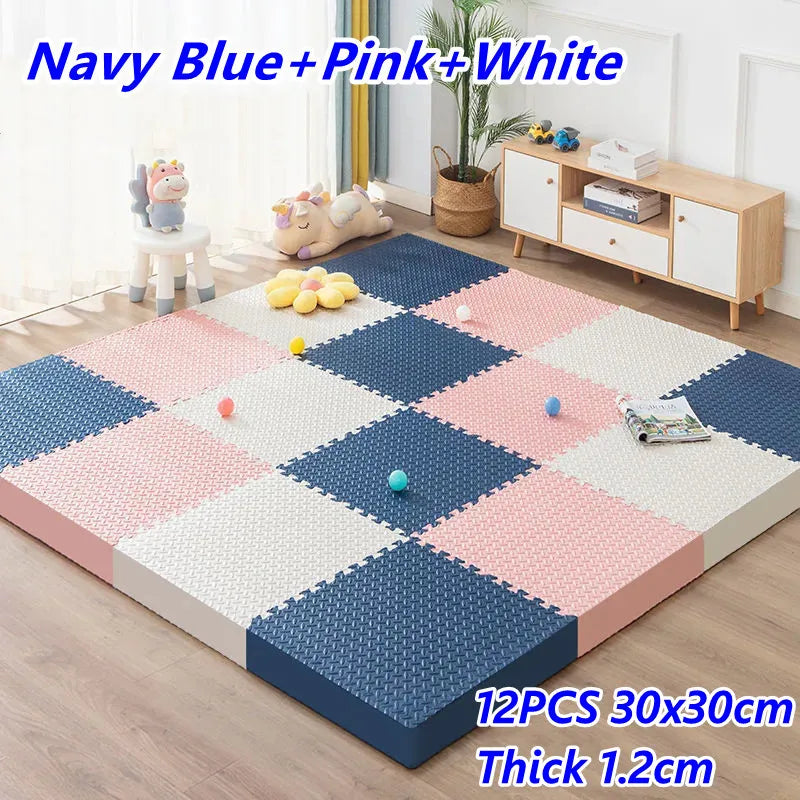 Baby Play Mat 12PCS Thick 1.2cm Activities for Play Mats Tatame Baby Mat Playroom Mat Floor Noise Mat Puzzle Mat Crawling Mat