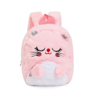 Girls and Boys Kindergarten Shoulders Bags Children's Cartoon Unicorn Plush Big Eyed Backpack Children's Colorful Plush Backpack
