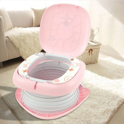 Travel Potty for Kids Toddler ABS Plastic Portable Potty with Stable Anti-slip Bottom Sturdy Curve Design Foldable Potty with