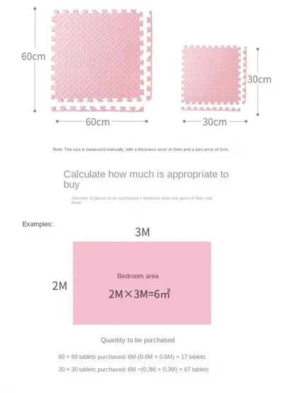 30×30x1.0cm Anti-slip Thickening Puzzle Mat Carpet for Baby Children's Room Game Playing Activity & Livingroom & Bedroom