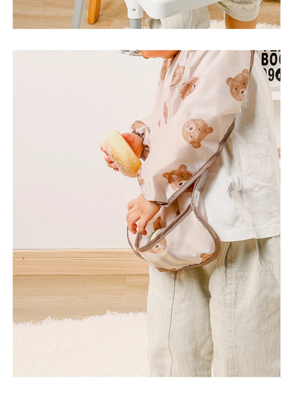 Kangobaby #My Soft Life#Waterproof Baby Long Sleeve Feeding Bib Fashion Full Body Cover