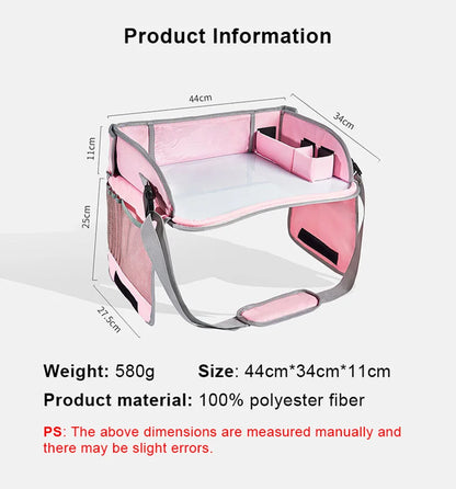 New Baby Kids Car Seat Travel Portable Drawing Board Waterproof Safety Seat Play Snack Draw Table Organizer Storeage Table