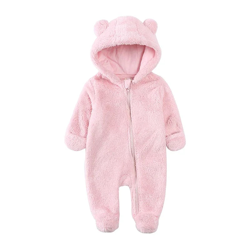 Barboteuse d'hiver épaisse en coton pour bébé, combinaison chaude à manches longues pour fille de 0 à 24 mois, pyjama à capuche en polaire pour nouveau-né garçon, 2025