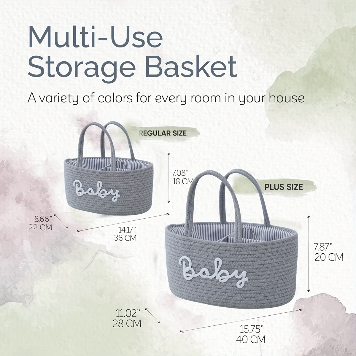 1pc Stylish Woven Storage Basket For Baby Diapers And Essentials, 3 Compartments Portable Storage Basket, Feeding Bottle Diaper Mother Bag, Portable Cotton Rope Diaper Organizer For Changing Table, Perfect For Daily Use